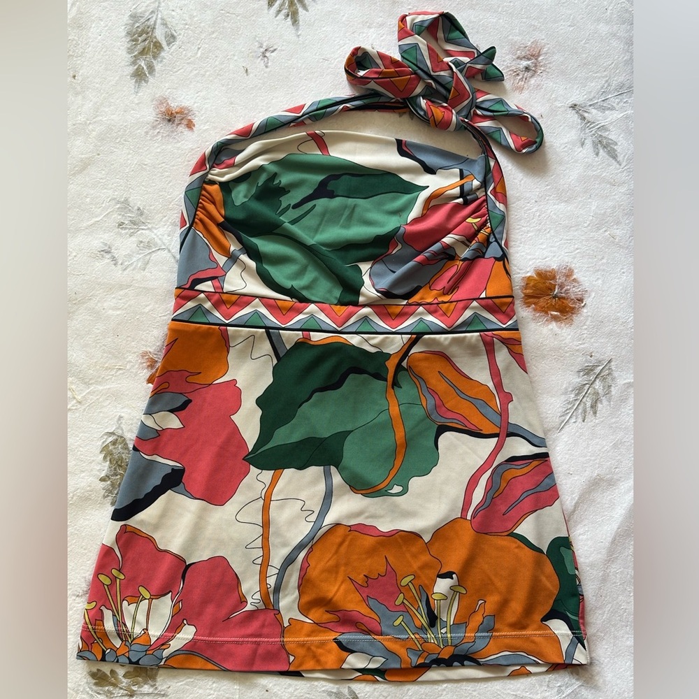 BCBGMaxAzria Pucci Inspired Print Halter Top